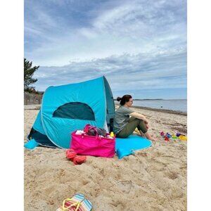 UPF 50+ Easy Pop Up 3-4 Person Beach Tent Sport Umbrella Instant Sun Shelter